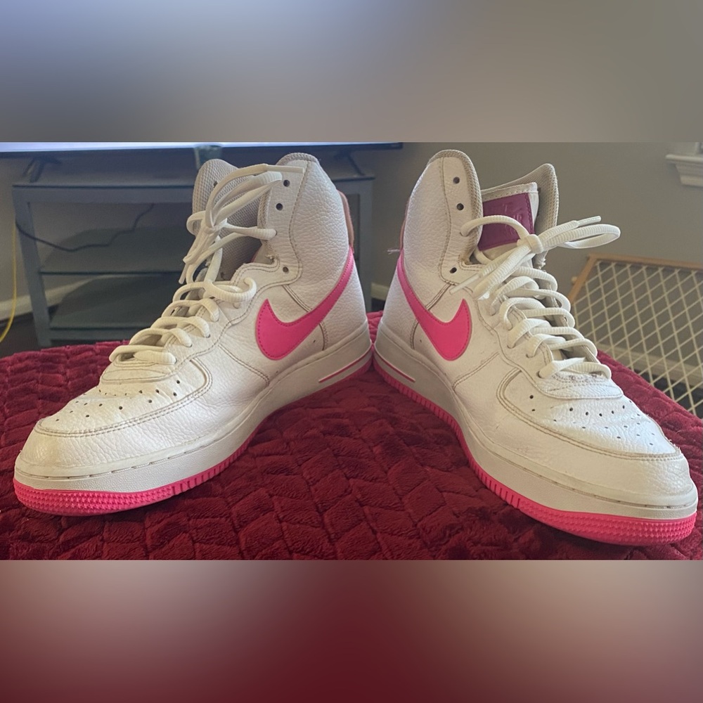 Pink & white, Nike, High Top Air Force One